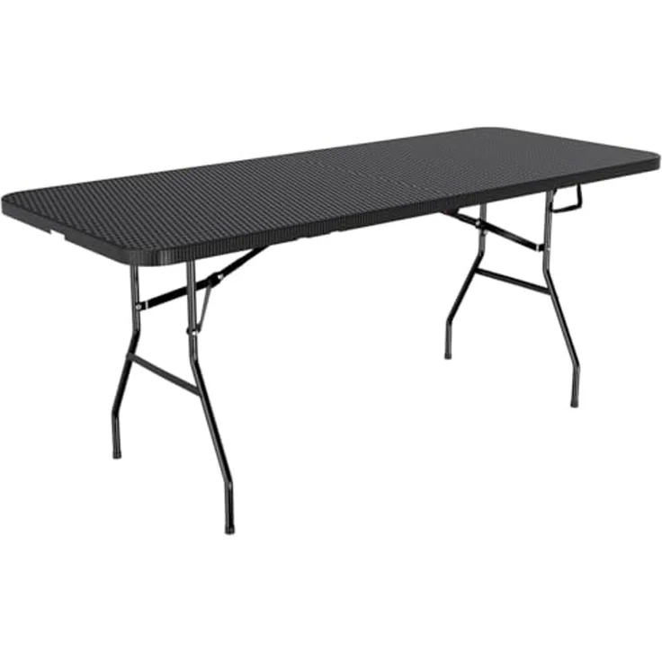 24Move Gartentisch Bierzeltgarnitur 3er-Set, Klappbarer Tisch und Bänken im Rattan-Optik (für innen & außen, belastbar bis 150 kg, 3-teilig, mit 2 Sitzbänken und 1 Tisch), Festzeltgarnitur, wetterfest und pflegeleicht – Bild 7