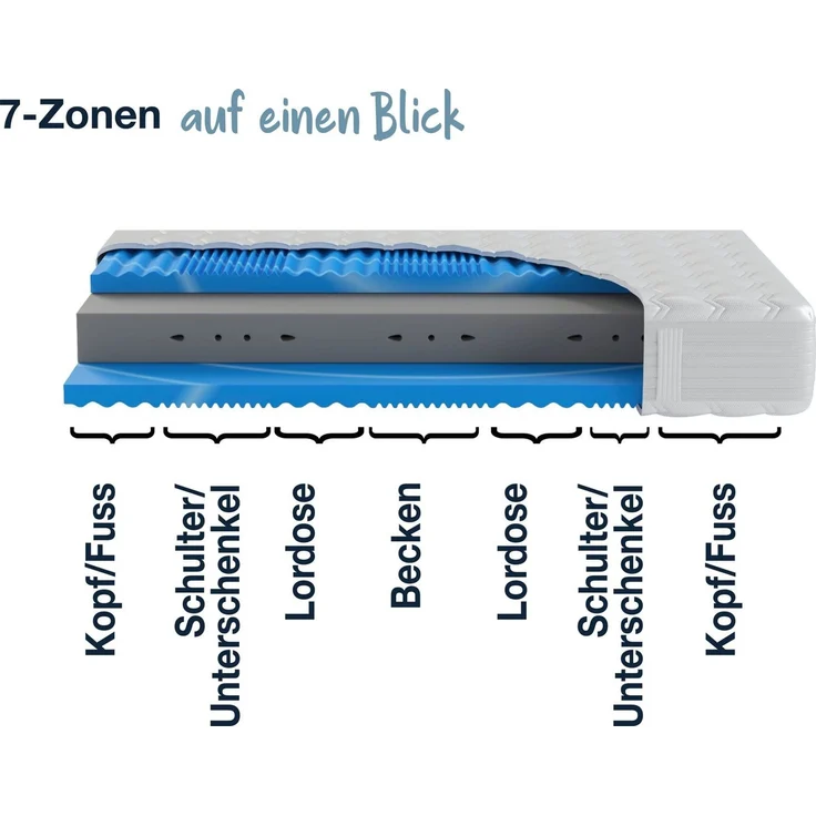 Hn8 Kaltschaum-Matratze "XXL Gelstar KS", H3, 90 x 200 cm, Höhe: ca. 25 cm – Bild 3