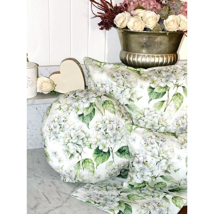 beties Tischläufer Landlust-Hortensie (1-tlg, 1 Stück), 100% Baumwolle, Hortensien in weiß, verschiedene Längen – Bild 3