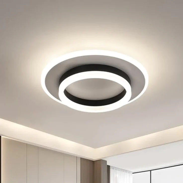 Goeco LED Deckenlampe Innen, Ø30 CM 28W 3150LM 4500K Modern Rund Deckenleuchte aus Acryl, LED Lampen Deckenbeleuchtung Neutrales Licht für Schlafzimmer, Wohnzimmer, Flur, Küche, Weiß – Bild 10