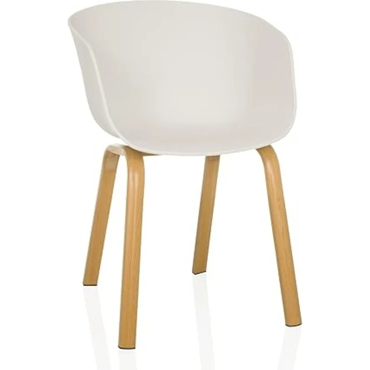 hjh LIVING Schalenstuhl Schalenstuhl OSLO W Esszimmerstuhl Kunststoff (Einzeln), Esszimmerstuhl, Beine aus Stahl mit Holzprint, skandinavisches Design – Bild 1
