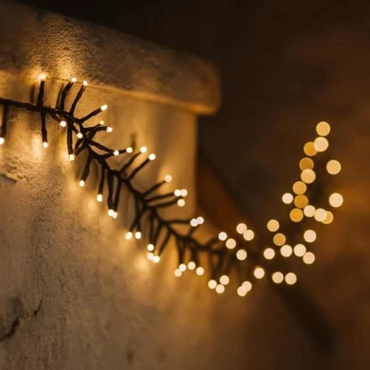 Idena 31897 - LED Cluster Lichterkette mit 480 LEDs in Warmweiß, ca. 14,5 m lang, für Außen & Innen, mit 8 Stunden Timer Funktion und Transformator, als Party Deko, Weihnachtsdeko, zur Hochzeit – Bild 5