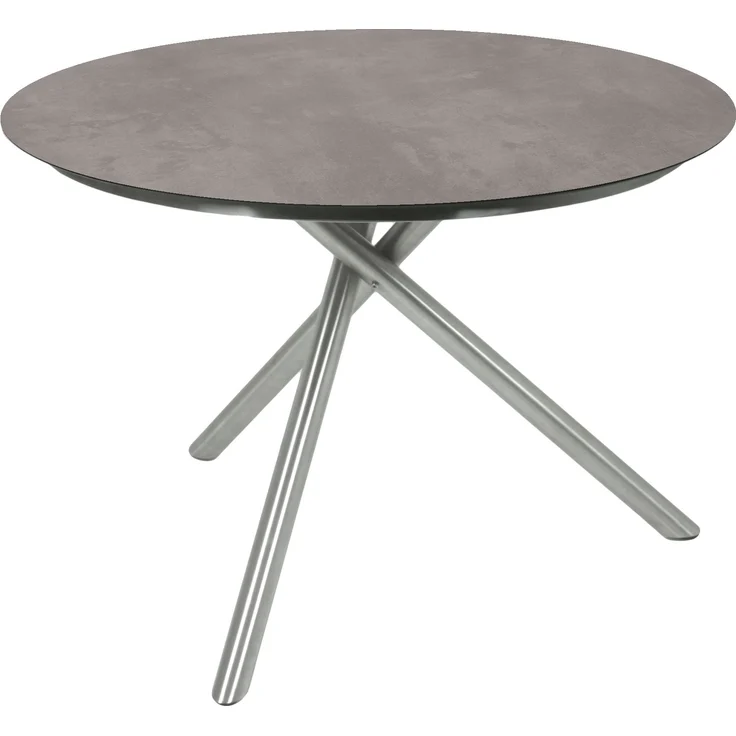 Gartentisch HUGO rund - Edelstahl/Kunststoff, Grau, 110 x 110 x 75 cm | Terrassentisch Wetterfest Outdoor Tisch – Bild 1