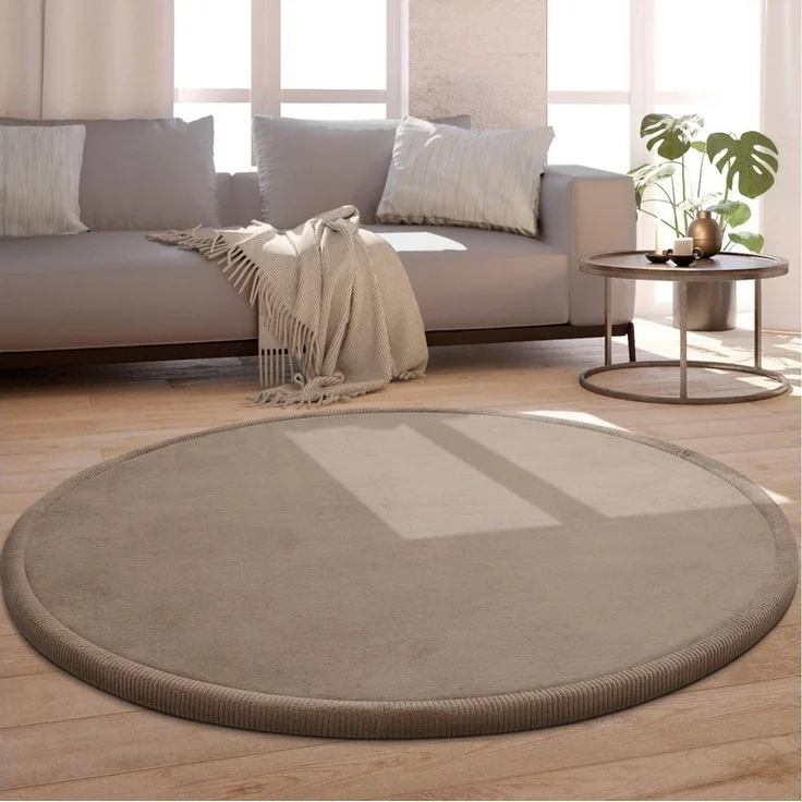 Paco Home Teppich Kinderzimmer Kinderteppich Baby Spielteppich Krabbeldecke Krabbelmatte Weich rutschfest Jungen Mädchen Deko, Grösse:160 cm Rund, Farbe:Beige – Bild 5
