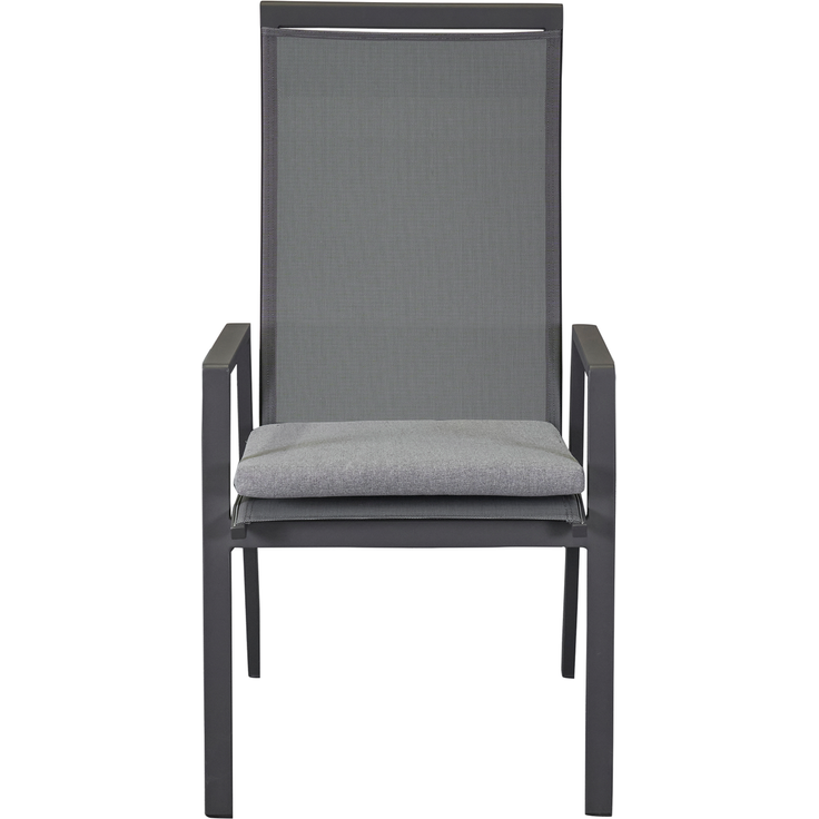 SUNFORT Positionsstuhl, 2 Stück, Gestell: Aluminium anthrazit, inklusive Sitzkissen hellgrau – Bild 2