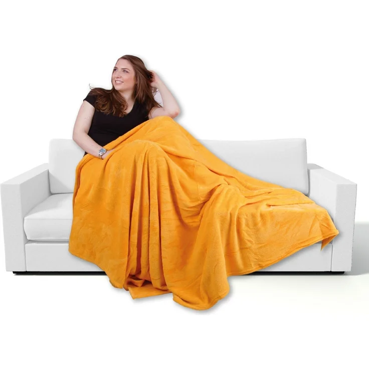 Kuscheldecke supersofte Tagesdecke vielseitig verwendbare Microfaser-Decke, flauschig und anschmiegsam in vielen verschiedenen modischen Farben erhältlich (orange - apricot / 220x240 cm) – Bild 1