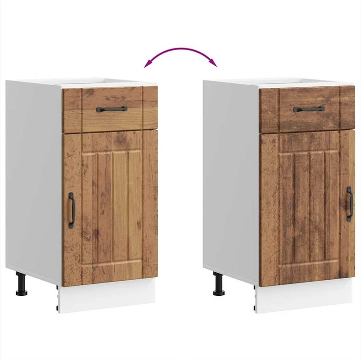 vidaXL Küchen-Unterschrank Lucca Altholz-Optik Holzwerkstoff 853715 – Bild 9