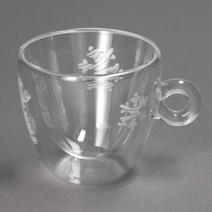 Weihnachtstasse Kaffee Tee Cappuccino Tasse Thermo Glastasse Luigi Bormioli Klein _165ml – Bild 5