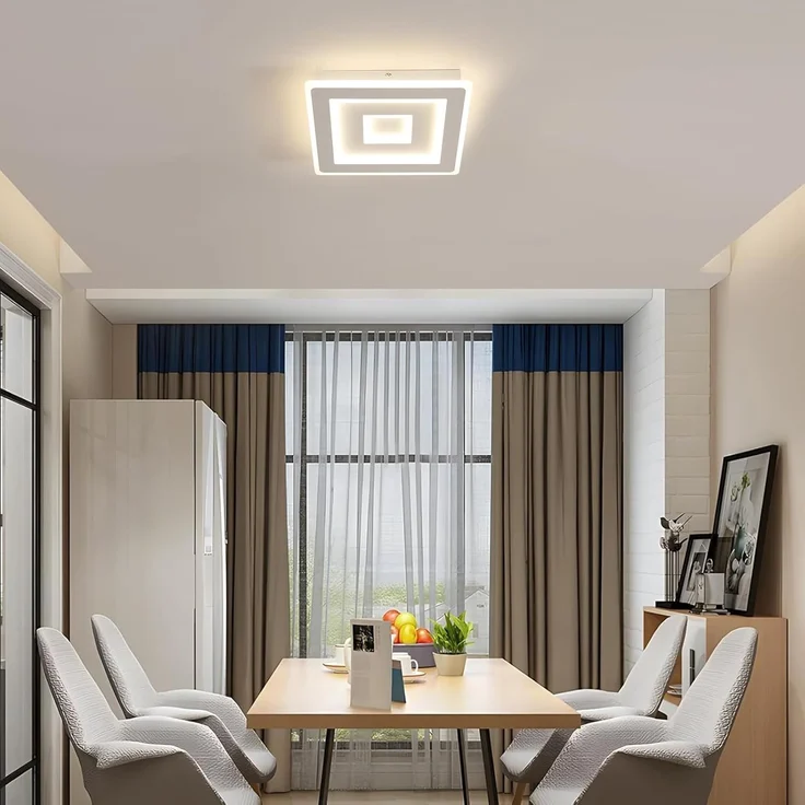 Comely LED Deckenleuchte Quadrat, 28cm 36W Moderne Deckenlampe Quadratisch Weiß LED Deckenbeleuchtung für Schlafzimmer, Wohnzimmer, Flur, Natürliches Licht 4500K – Bild 8