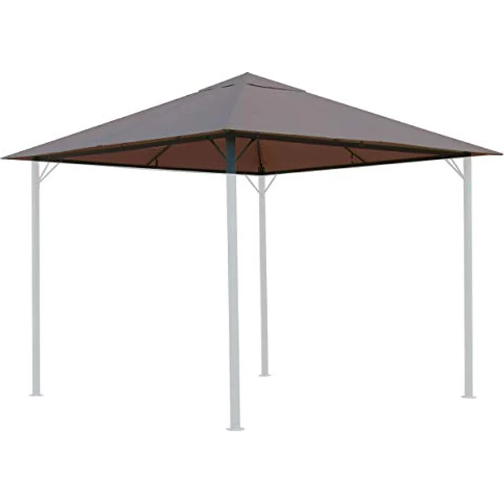 QUICK STAR Ersatzdach 250g für Garten Pavillon 3x3m, taupe/beigegrau RAL 7006, wasserabweisend mit Lüftungsschlitzen – Bild 1