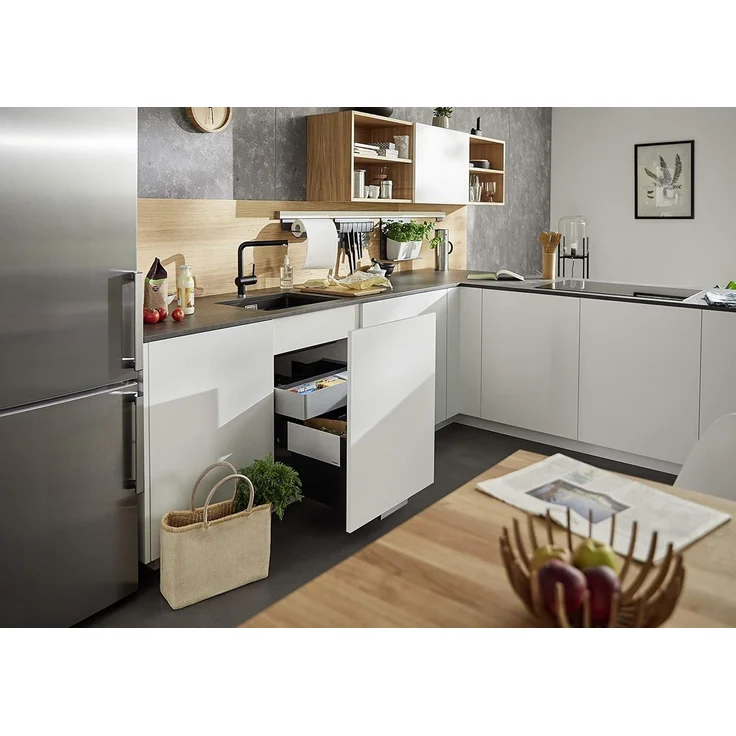 BLANCO 526208 SELECT II 60/2 ORGA Abfallsystem 49 Liter (1x 30 u. 1x 19) für 60 cm Schrankbreite / Frontanbindung – Bild 2