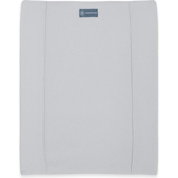 emma & noah Wickelauflagenbezug, 65x50 cm, Baby Wickelauflage für Wickeltisch, Bezug für Wickelunterlagen, 100% Bio-Baumwolle, Hygienisch und Atmungsaktiv (Essential Grau) – Bild 1