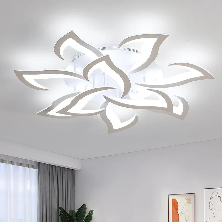Comely Deckenlampe LED 84W mit 10 Köpfen im Blumenstil, Deckenleuchte Modern aus Eisen und Acryl, Deckenlampe Wohnzimmer 6500K für Schlafzimmer, Küche und Büro – Bild 1
