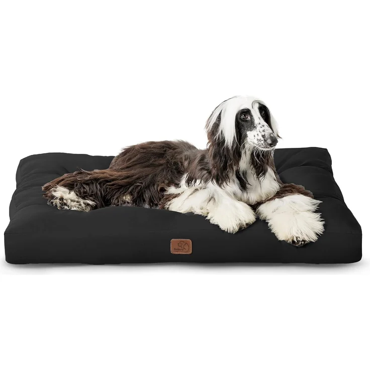 BEDSURE Hundekissen Grosse Hunde waschbar - 120x90 cm hundematratze XXL für große, mittelgroße Hunde Outdoor gepolstert Hundematte tiefschwarz in 10cm Höhe, XL Kühlmatte für Haustiere