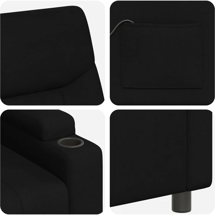 vidaXL Massagesessel mit Liegefunktion Schwarz 75 x 95 x 103 cm Stoff 42051212 – Bild 9