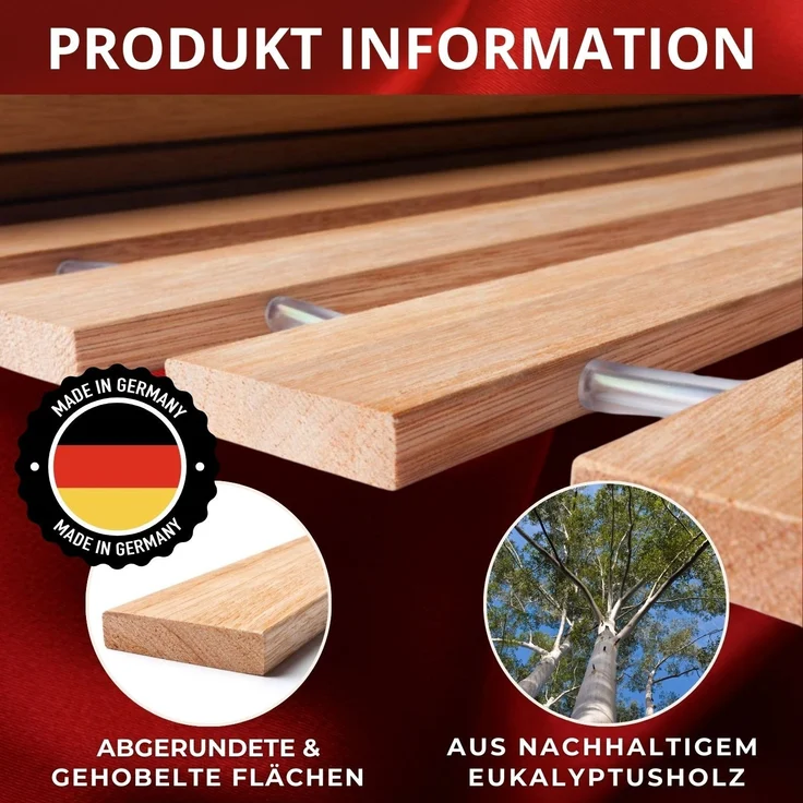 Coemo Rollrost DELUXE 70 x 190 cm Rolllattenrost 21 massive Leisten – Bild 2
