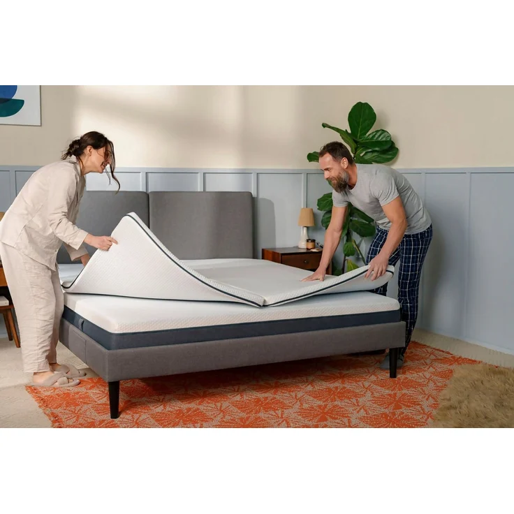 Emma 'Classic' Topper, 160x200 cm, 85 % Polyester / 15 % Polypropylen, Weiß – Bild 3
