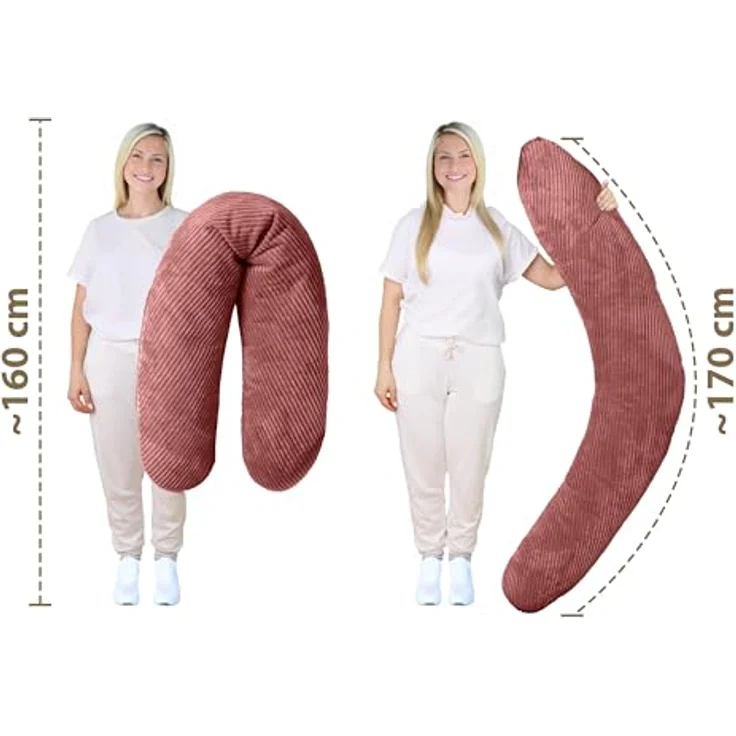 Amilian Stillkissenbezug 170 cm - Kissenbezug für Schwangerschaftskissen, Seitenschläferkissen, weicher und pflegeleichter Bezug - ideal als Ersatzbezug – Bild 4
