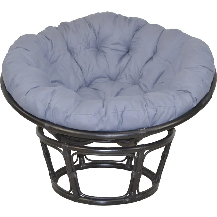 Papasansessel, Relaxsessel aus Rattan handgearbeitet, Ø 100cm, schwarz – Bild 2