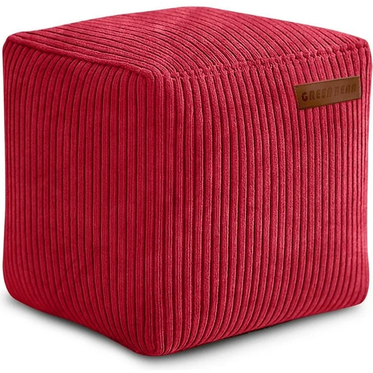 Green Bean Indoor Cord Sitzhocker Pouf Cube 40 x 40 x 40 cm mit EPS-Perlen Füllung - kuschelig weich waschbar - die ideale Ergänzung zum Sitzsack für Kinder & Erwachsene - Rot – Bild 4