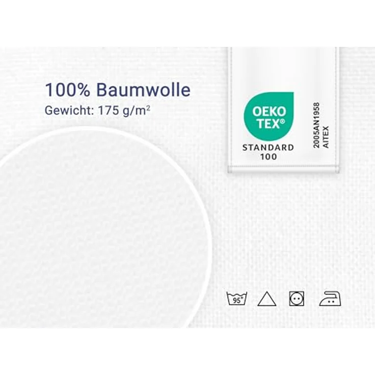 Zollner Spannbettlaken, Weiß, 160x285 cm, 100% Baumwolle, Oeko-Tex® Standard 100, waschbar bis 95°C – Bild 5