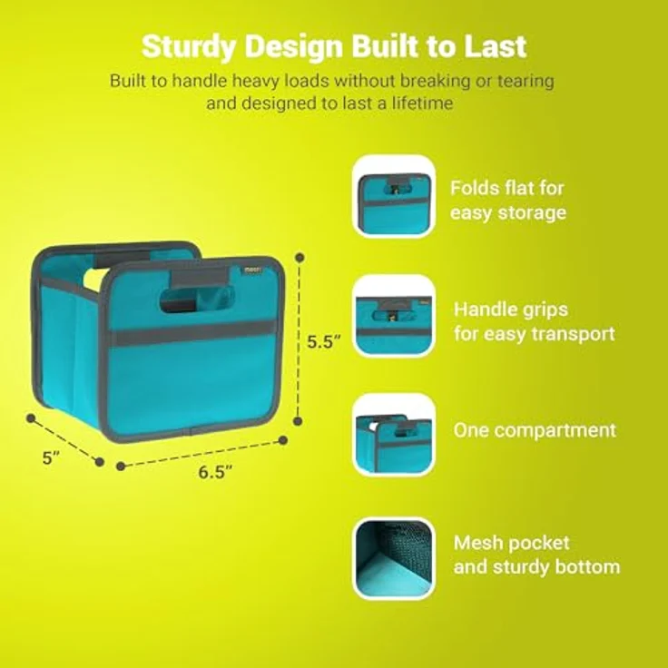 Meori Aufbewahrungsbox Klappbox Ordnungssystem Faltbox Mini 1,8 l Azur blau Uni – Bild 4