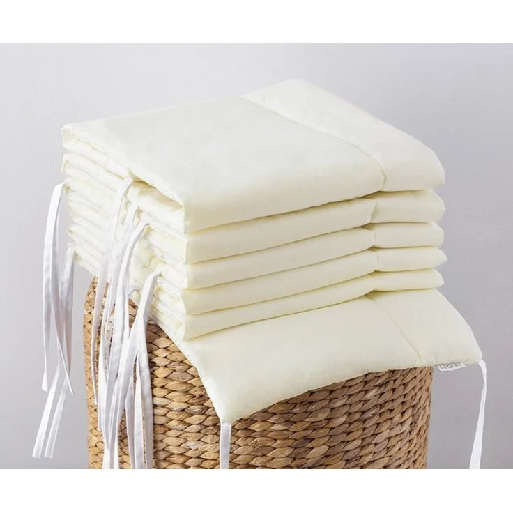 Loolay Bettnestchen ECRU BIO-Baumwolle Atmungsaktives Babybett BETTUMRANDUNG, (420, 360, 210, 180 x 30cm, LUX Babyausstattung Umrandung Kopfschutz Babybettwäsche Bettschlange), 100% Europäische Stoffe und Kleinserien-Nähen! – Bild 4