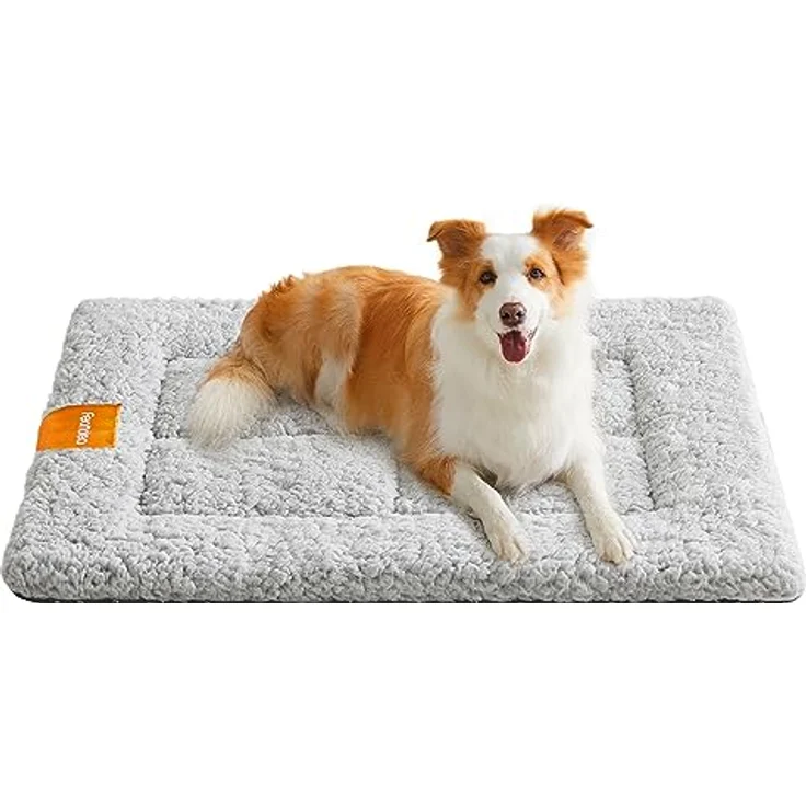 Feandrea Hundedecke, Haustier Decke, für Hunde, Katzen, 90x65 cm, L, maschinenwaschbar, trocknergeeignet, rutschfest, hellgrau PPB002G01 – Bild 2