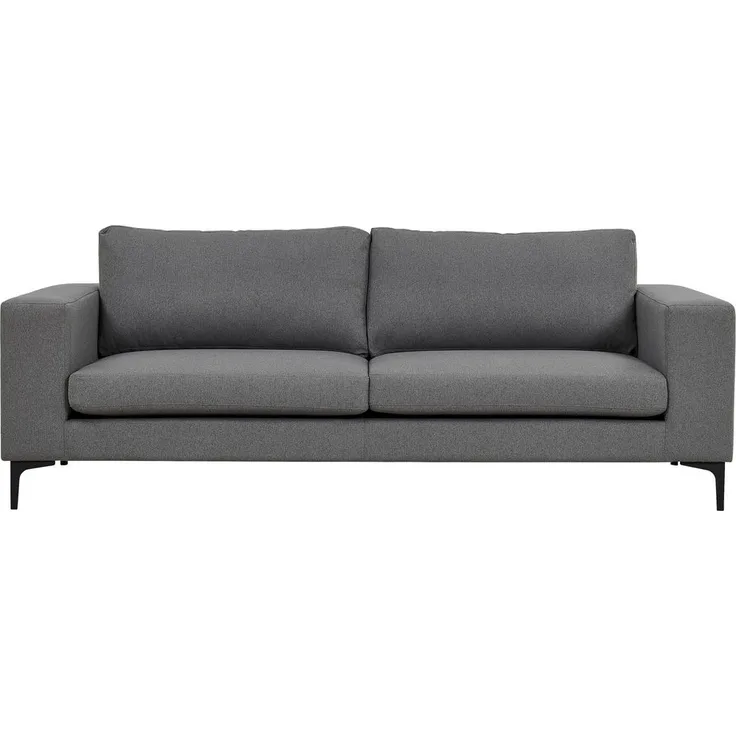 Livetastic 2-Sitzer-Sofa, Grau-Schwarz, Metall/Textil, Schaumstofffüllung, 215x84x88 cm