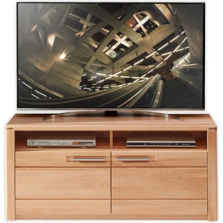 TV Lowboard NATURE ONE 131 cm Front Kernbuche Massivholz
