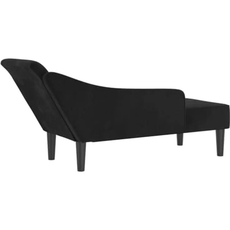 vidaXL Chaiselongue mit Kissen Schwarz Samt – Bild 8