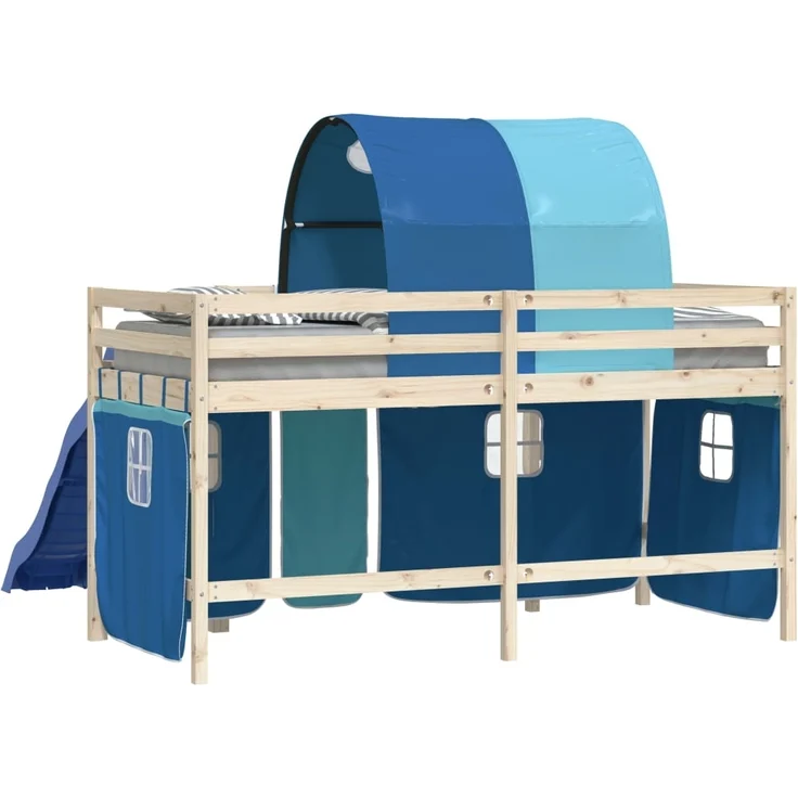 vidaXL Vorhänge für Hochbett mit Tunnel Blau Polyester 835917 – Bild 6