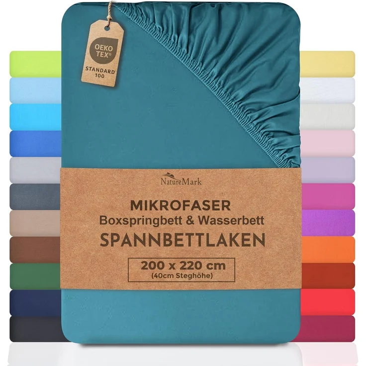 NatureMark Waschhandschuh Waschhandschuhe 500 gsm (10er-Set), 100% Baumwolle (10-St), Premium Frottier Waschhandschuhe, 15x21cm, Hell blau – Bild 1