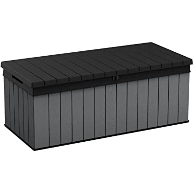 Keter Gartenbox Keter Aufbewahrungsbox DARWIN Anthrazit, 380 L, belastbar bis 300 kg, abschließbar – Bild 2
