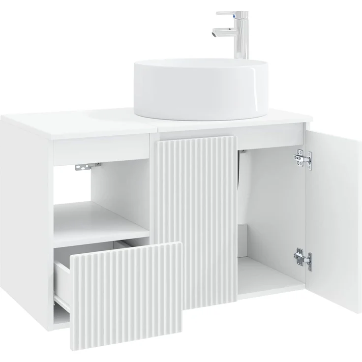 vidaXL Badezimmerschrank-Set 2 stk. Weiß 79,5 x 44,5 x 80 cm 3404104 – Bild 4