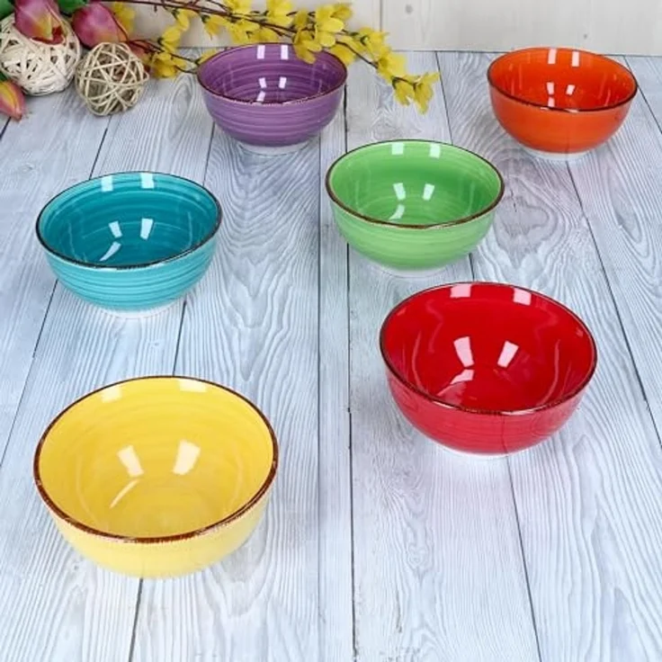 MamboCat Müslischale 6er Set Snack-/Dipschale Uni bunt 12cm - 24326734, Steingut – Bild 3