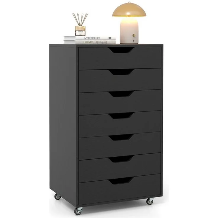 COSTWAY Rollcontainer, mit 7 Schubladen Aktenschrank mit Rädern – Bild 4