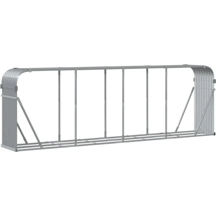 vidaXL Holzkorb Hellgrau 300 x 45 x 100 cm Verzinkter Stahl 364556 – Bild 8
