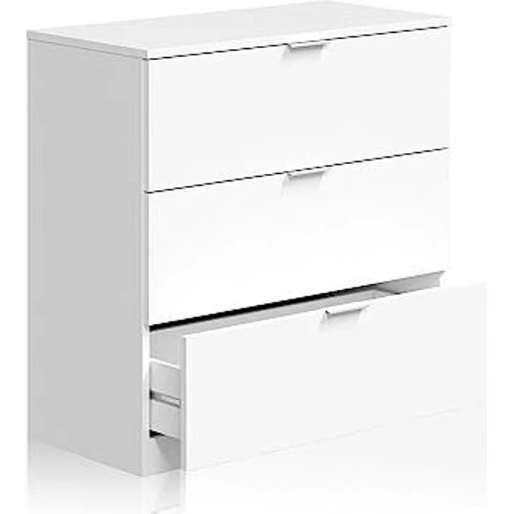 Habitdesign Kommode 3 Schublade ist, Kunststoff Holz, mattweiß, Cómoda – Bild 5