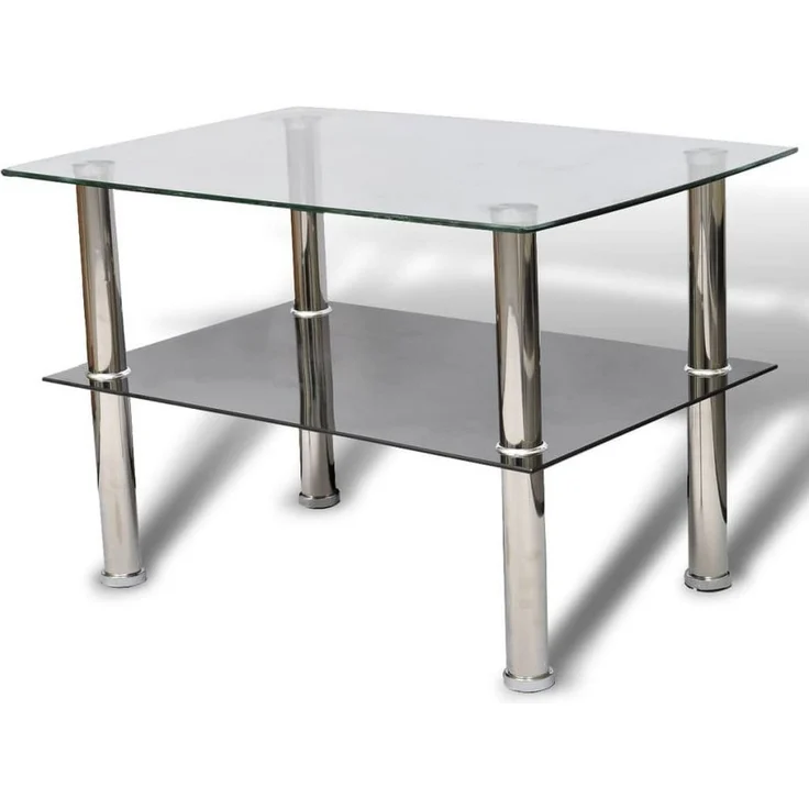 vidaXL Couchtisch mit Ablage Glas 240341
