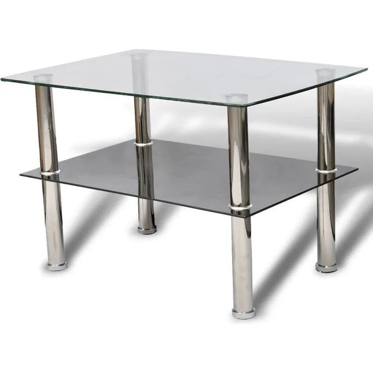 vidaXL Couchtisch mit Ablage Glas 240341