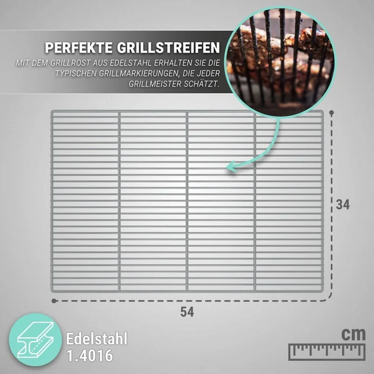 HAGO Grillrost Edelstahl Grillrost Ersatzrost Grillgitter universal abnehmbare Griffe – Bild 3
