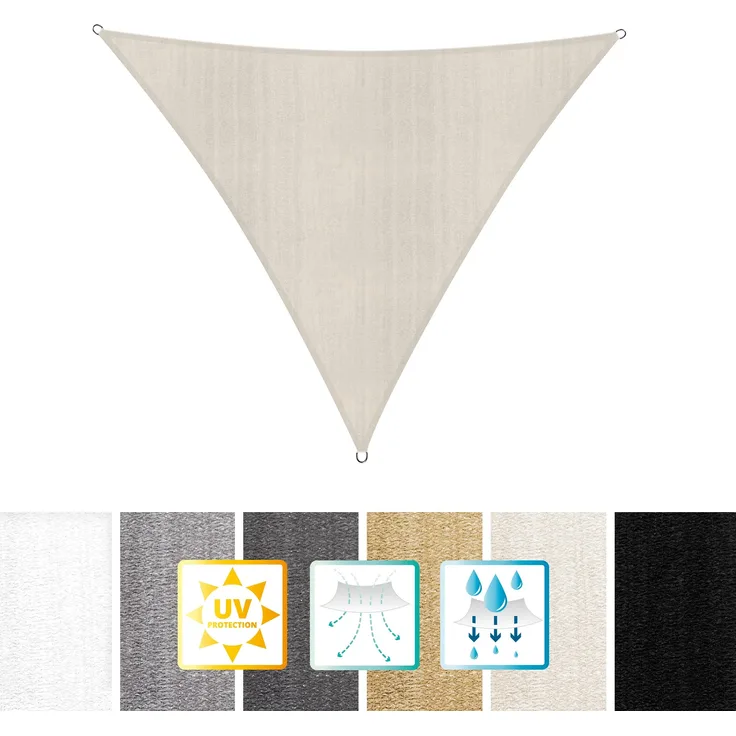 Lumaland Sonnensegel Polyester Dreieck 3 x 3 x 3 Meter Dunkelgrau
