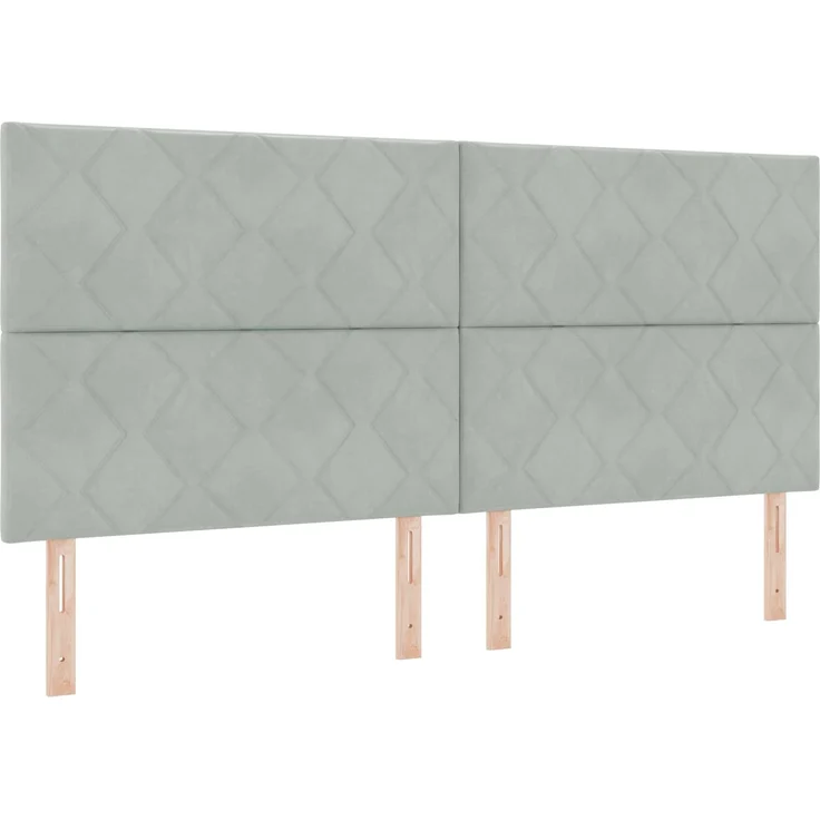 vidaXL Ottoman Bett mit Matratze Hellgrau 200 x 200 cm Samt 3457815 – Bild 4