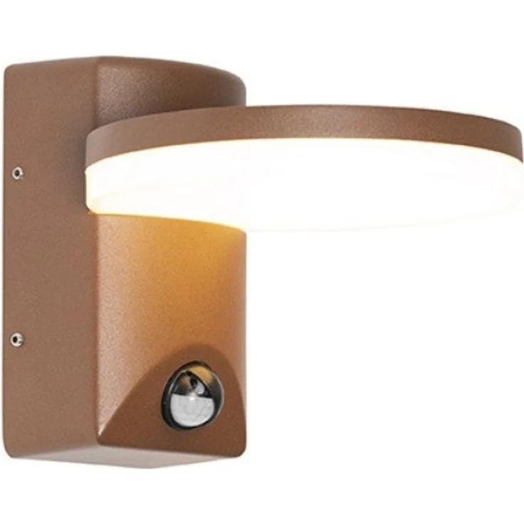 Qazqa Außen-Wandleuchte Esmee, LED fest integriert, (nicht austauschbare) LED, Rostbraun, Modern, Aluminium, 1-flammig – Bild 1