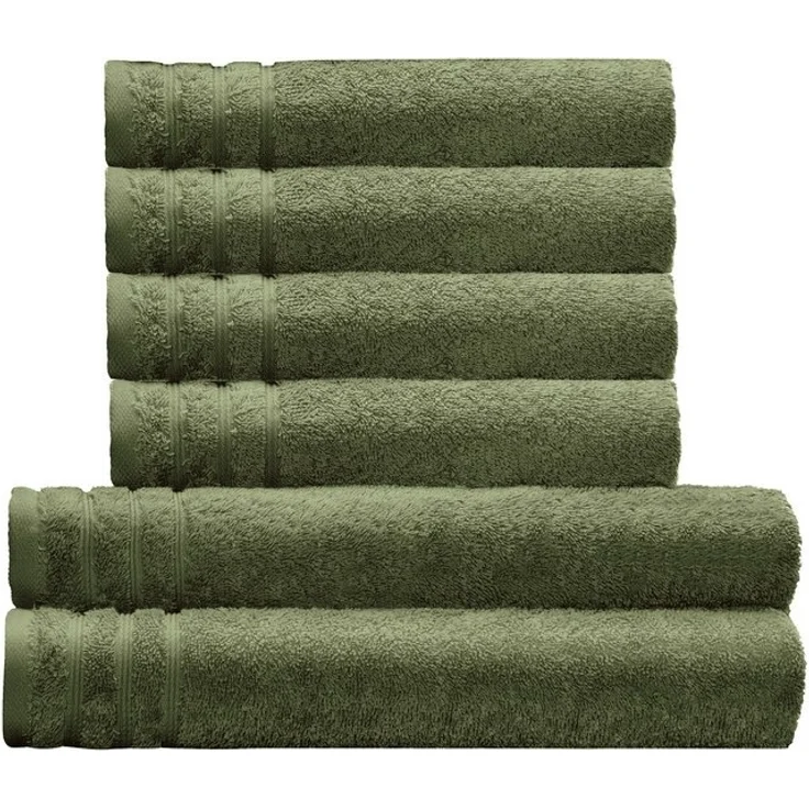 Kleine Wolke Handtuch Set Royal, 6 Stück (4 Handtücher 50/100 cm + 2 Duschtücher 70/140 cm), Frottier (Set, 6-St), Uni Farben, mit Bordüre, weich, in verschiedenen Sets erhältlich – Bild 2