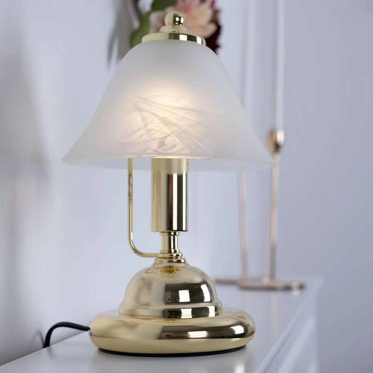 Messing LED Tischlampe, Touchschalter, Höhe 27 cm ANTIQUE – Bild 9