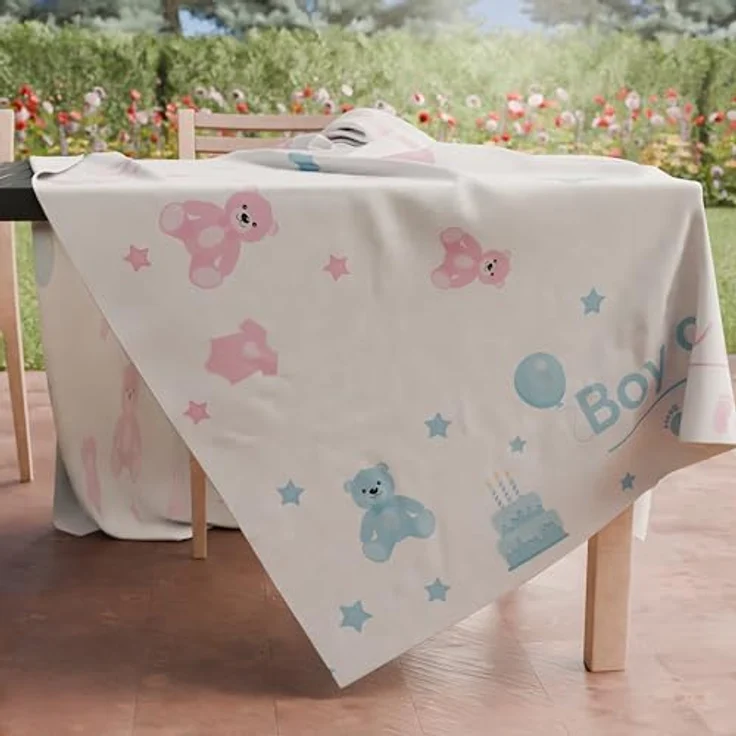 PETTI Artigiani Italiani - Tischdecke, schmutzabweisend, rechteckig, für Partys und Babys, Küchentisch, Design: Party, 05 x 6 Sitzplätze (140 x 180 cm), 100% Made in Italy – Bild 3