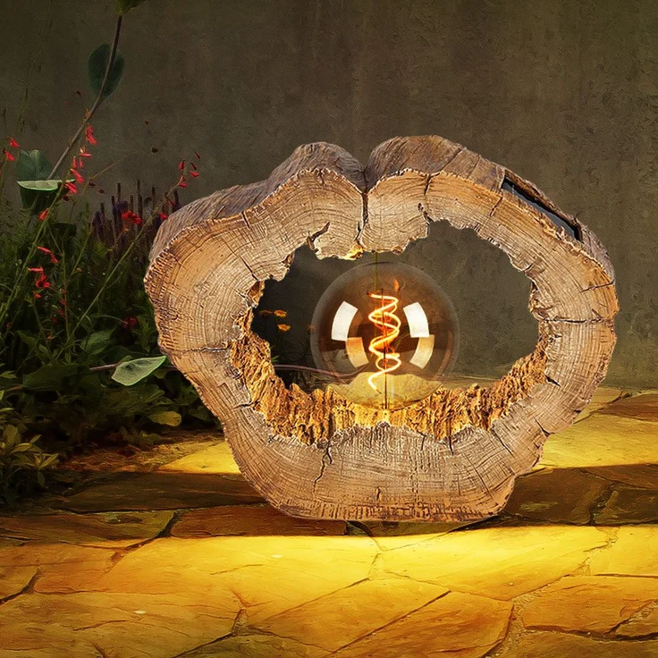 LED Solarleuchte, Baumscheibe, Holzoptik, L 30,5 cm – Bild 2