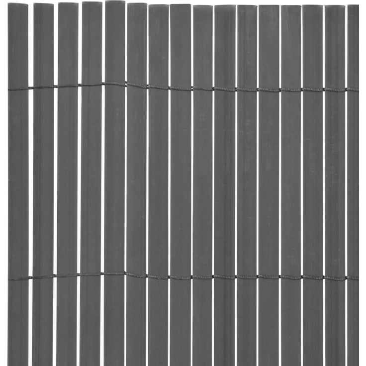 vidaXL Gartenzaun Doppelseitig PVC 90 x 300 cm Grau 43626 – Bild 3